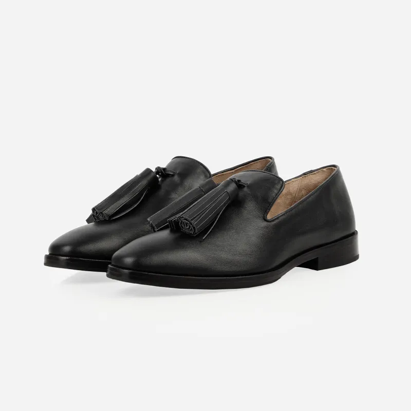 The Tassel Daily Loafer Black sold by Poppy Barley