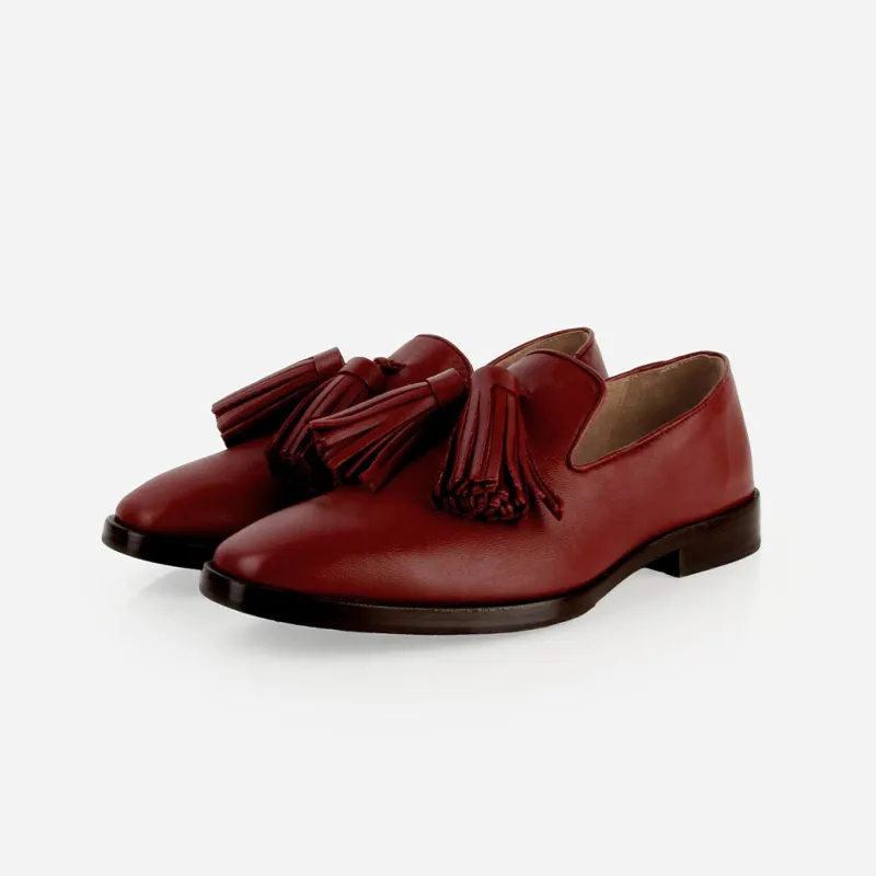 The Tassel Daily Loafer Resort Red sold by Poppy Barley