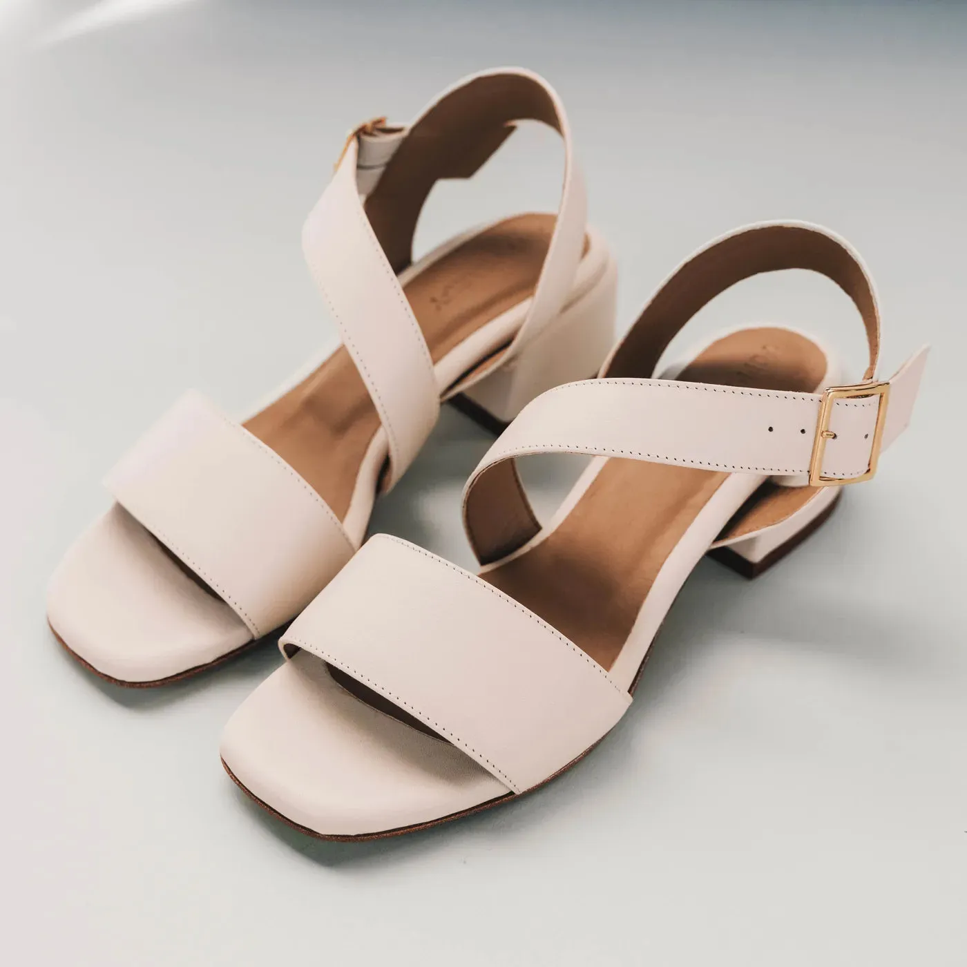 The Soirée Heeled Sandal Oat Milk sold by Poppy Barley product image thumbnail 3