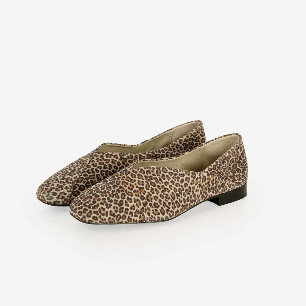 The Marché Flat Micro Leopard sold by Poppy Barley