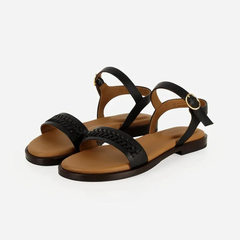 The Bohème Sandal Black made by Poppy Barley
