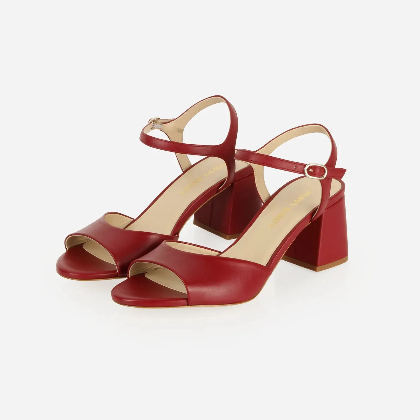 The Mila Heeled Sandal Rioja sold by Poppy Barley