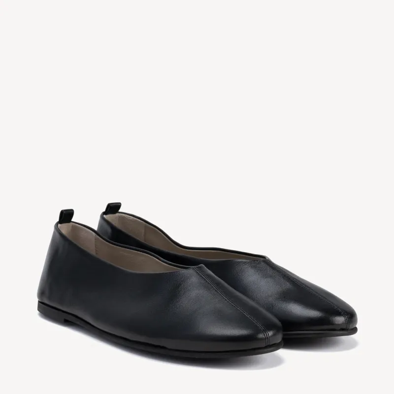 The Contemporary Ballet Flat Black made by Poppy Barley