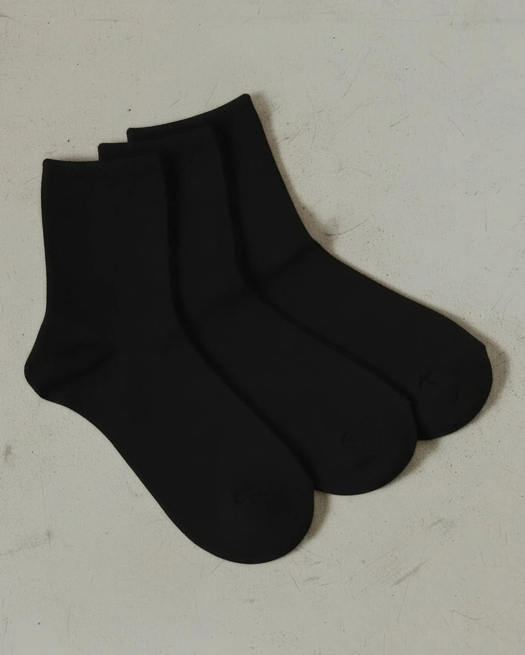 The Daily Mid Crew Sock Black 3-Pack sold by Poppy Barley