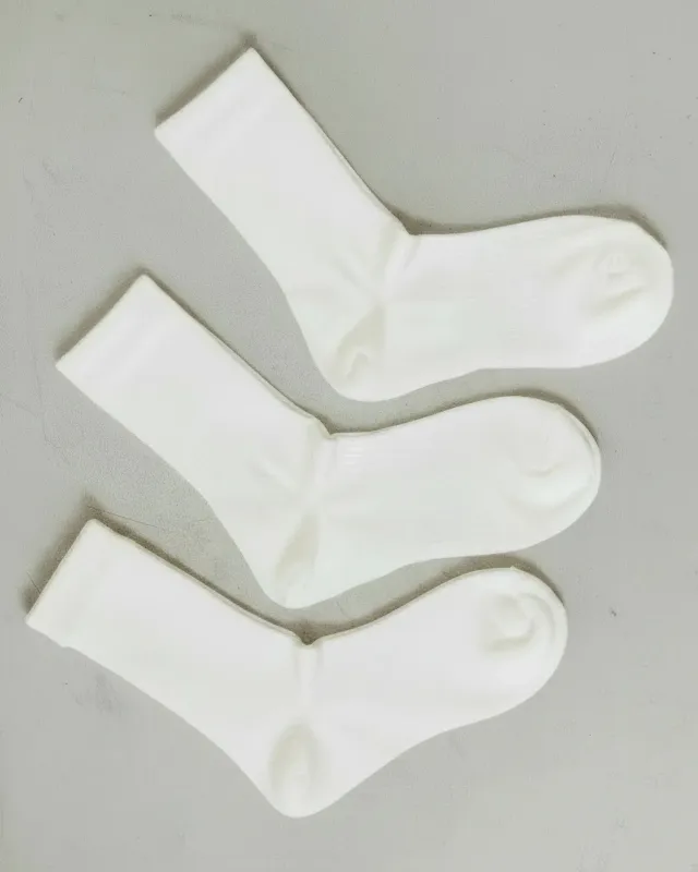 The Dressy Crew Sock Alabaster 3-Pack made by Poppy Barley