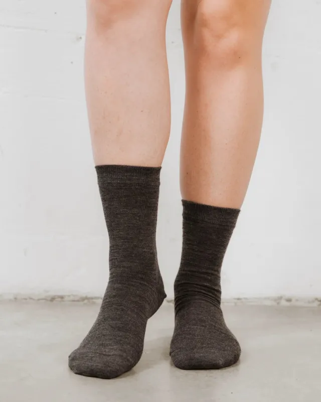 The Dressy Crew Sock Charcoal Melange made by Poppy Barley