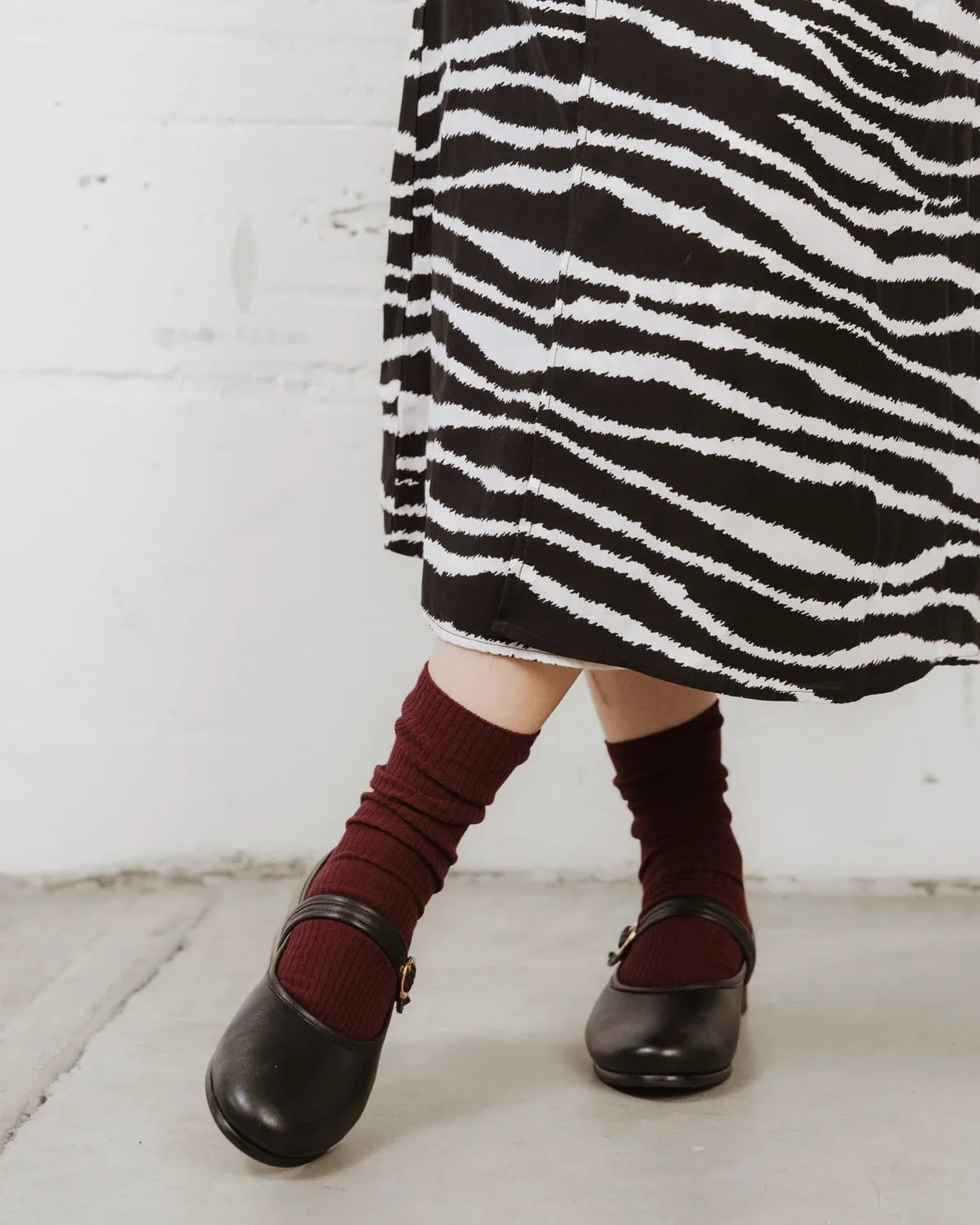 The Ribbed Crew Sock Sangria sold by Poppy Barley product image thumbnail 2