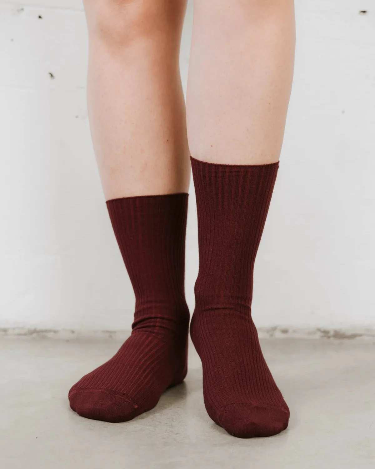The Ribbed Crew Sock Sangria sold by Poppy Barley product image thumbnail 3