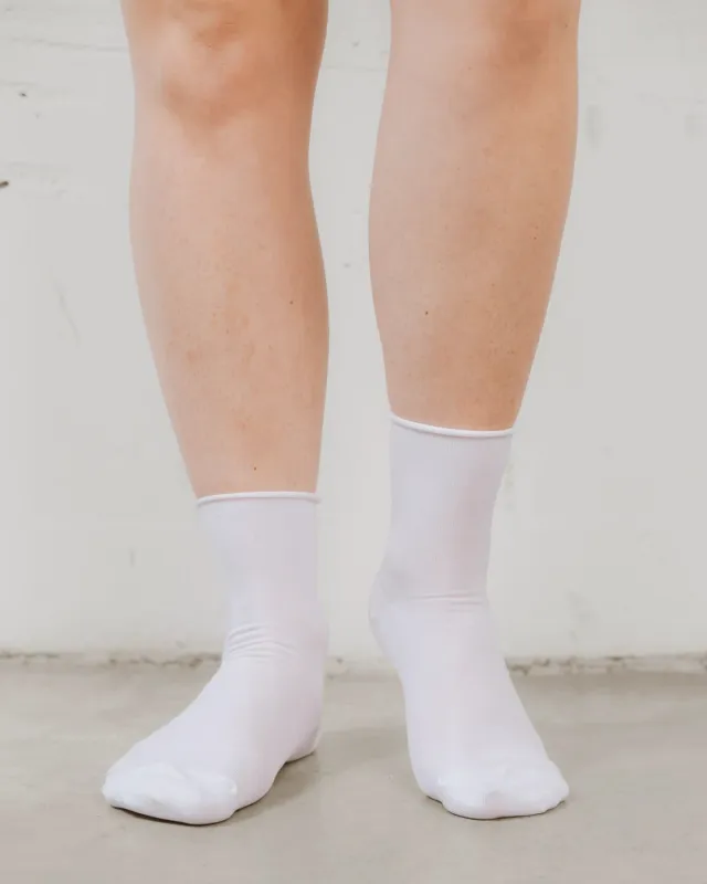 The Daily Mid Crew Sock White made by Poppy Barley