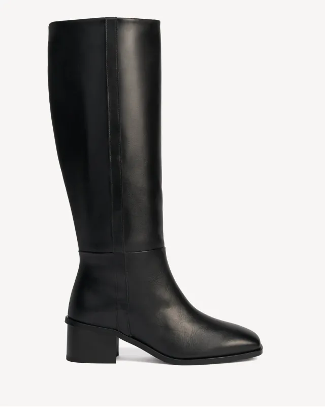 The Twiggy Tall Boot Black made by Poppy Barley