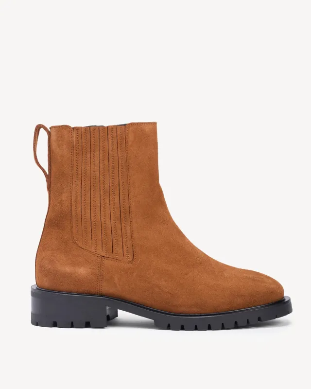The Trestle Boot Brown Sugar Water Resistant Suede made by Poppy Barley