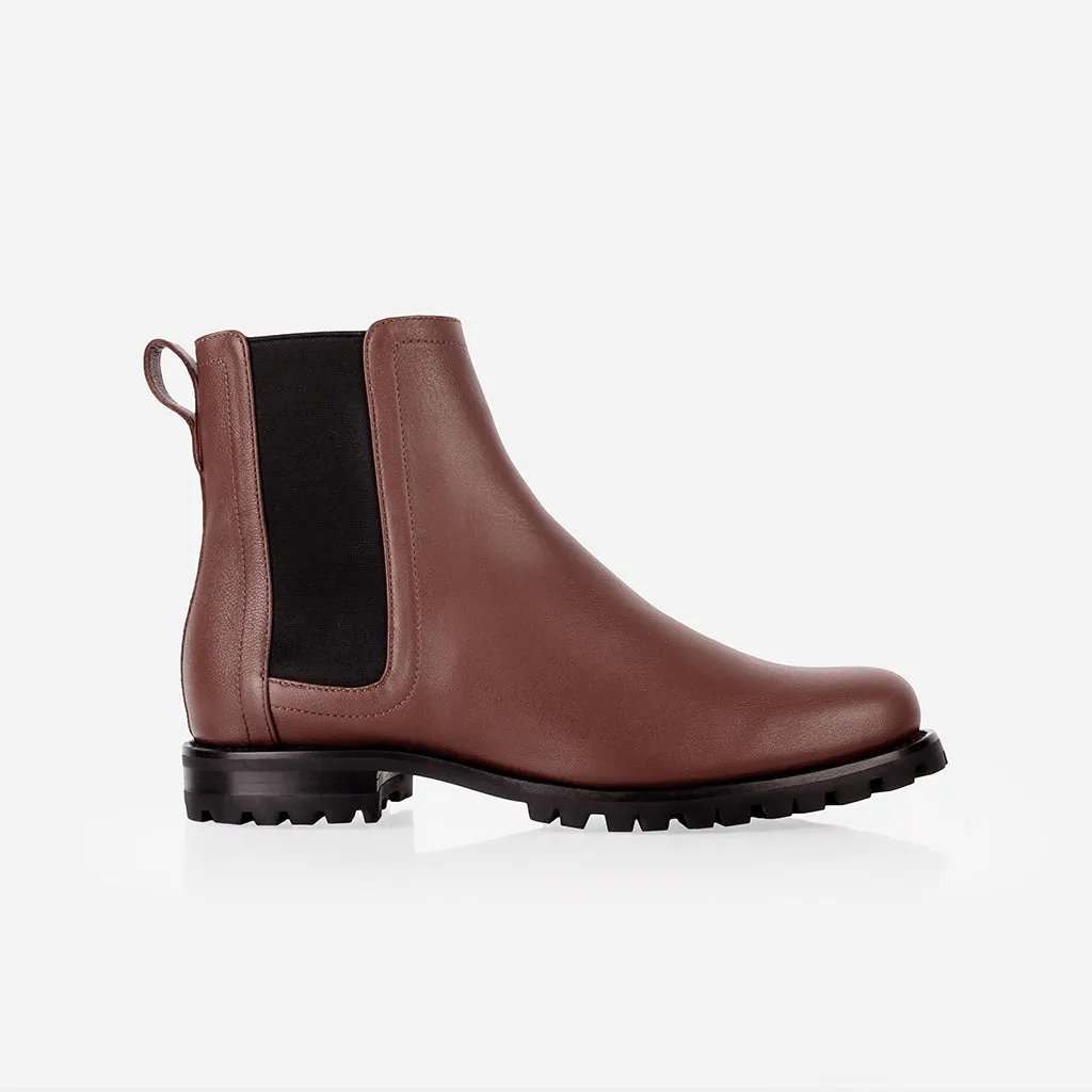 The On Tread Chelsea Boot Redwood sold by Poppy Barley