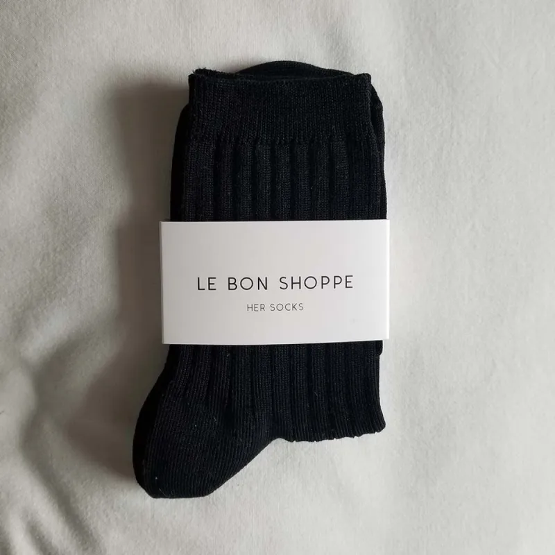 Le Bon Shoppe Her Socks Black made by Poppy Barley