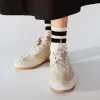 Le Bon Shoppe Her Varsity Socks Cream with Black sold by Poppy Barley