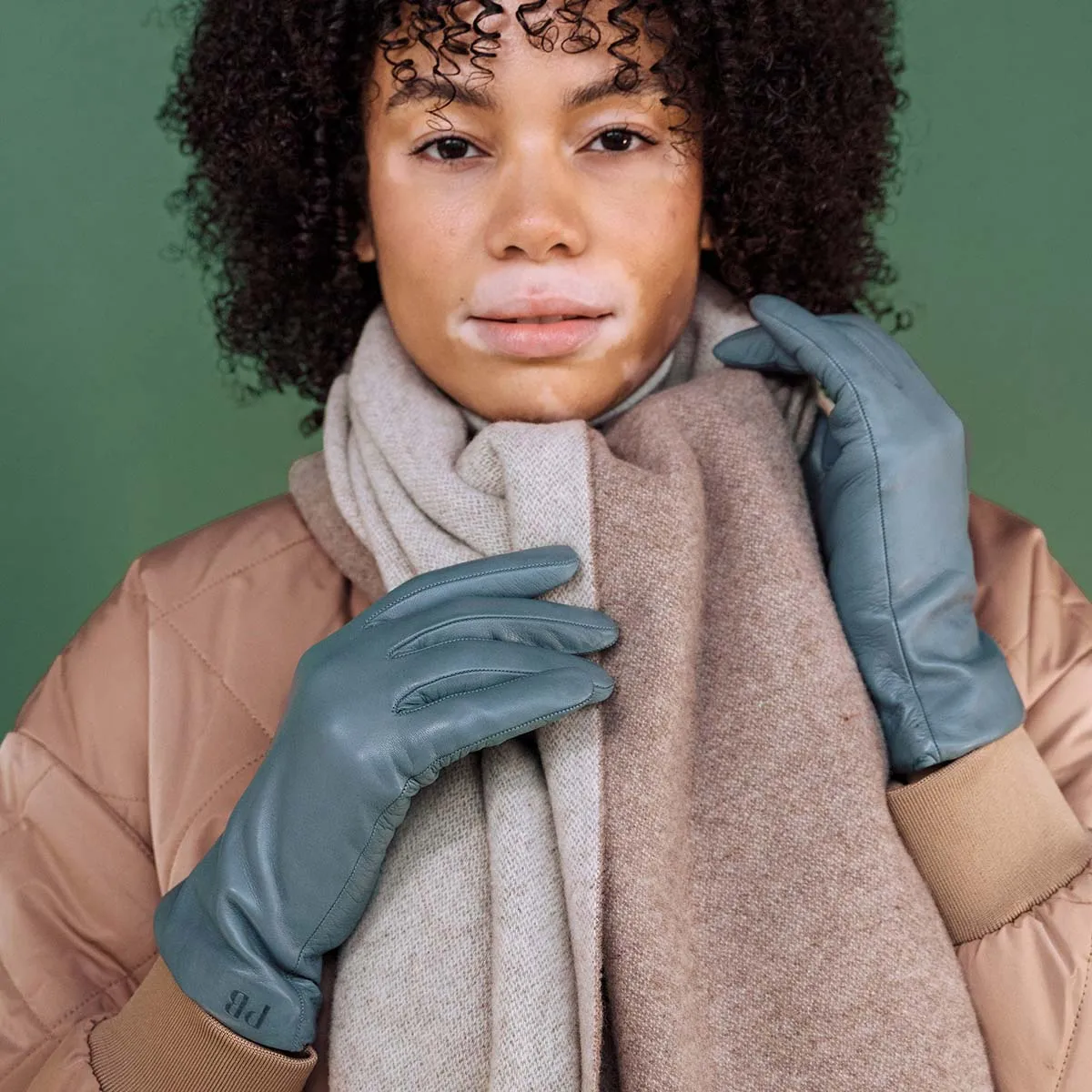 The Sleek Leather Glove Steel Blue sold by Poppy Barley product image thumbnail 2