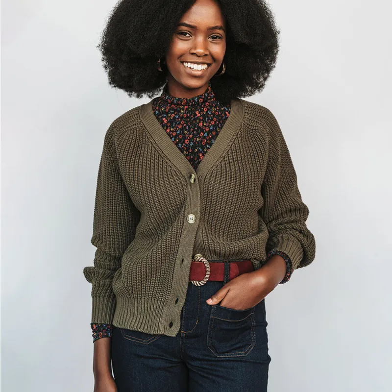 The Novel Cardigan Militaire sold by Poppy Barley