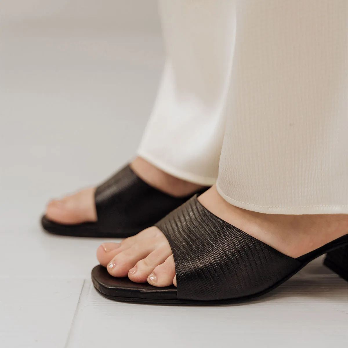 The Charlotte Heeled Sandal Black Lizard sold by Poppy Barley product image thumbnail 2