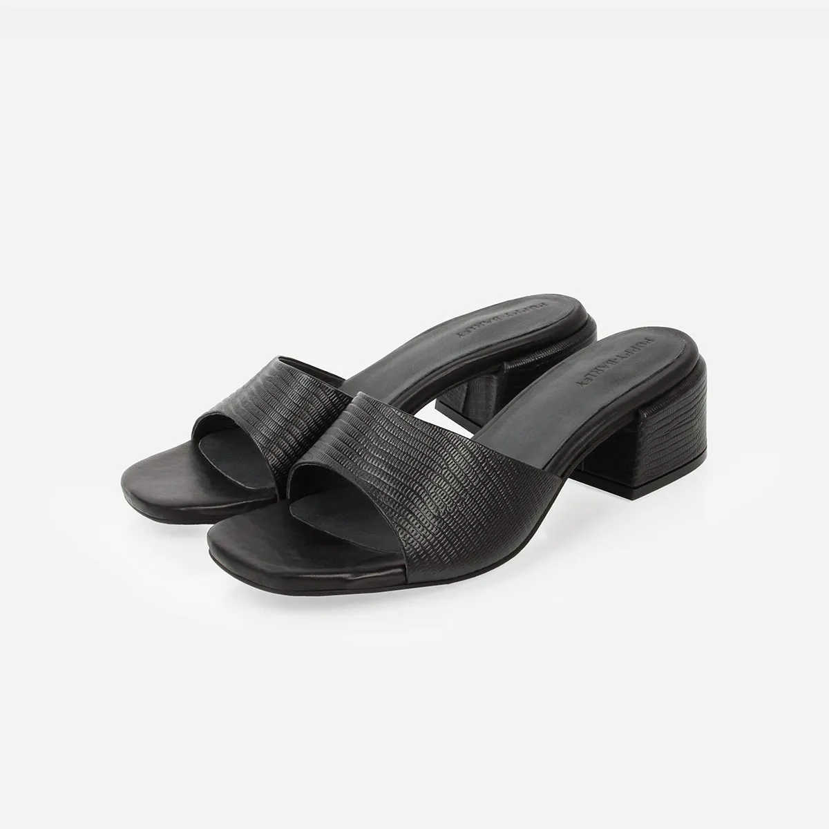 The Charlotte Heeled Sandal Black Lizard sold by Poppy Barley product image thumbnail 3