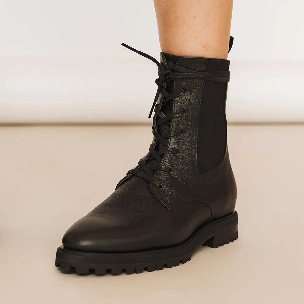 The Kit Combat Boot Black Micro Pebble sold by Poppy Barley product image thumbnail 2