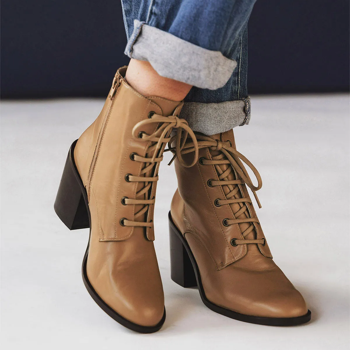 The High Street Lace-Up Boot Dune sold by Poppy Barley product image thumbnail 5