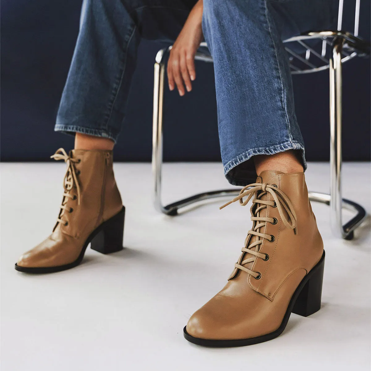 The High Street Lace-Up Boot Dune sold by Poppy Barley product image thumbnail 2