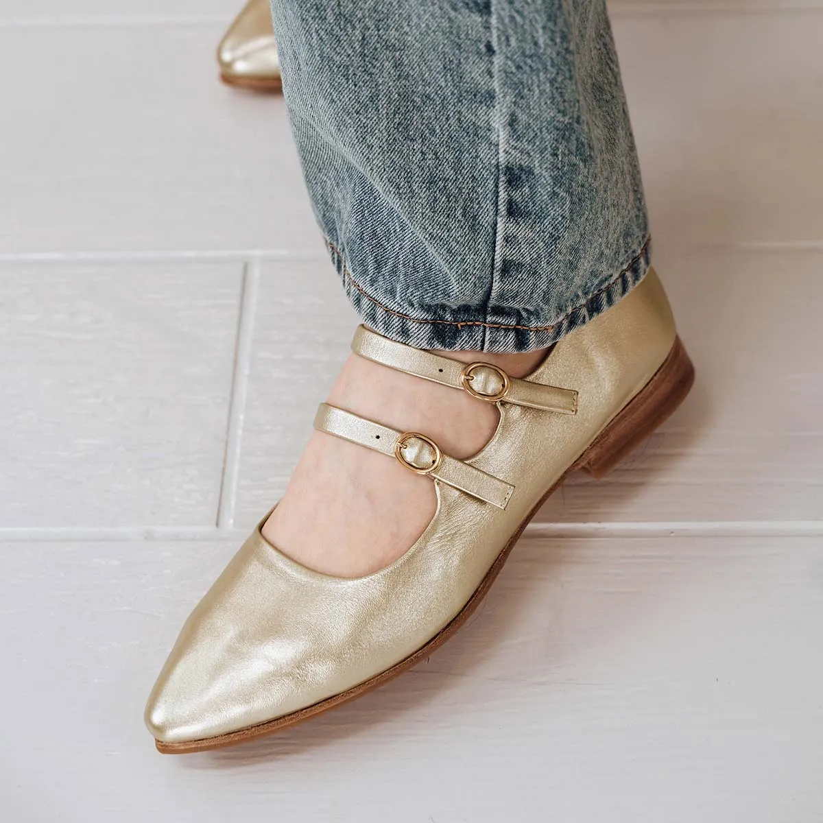 The Editorial Mary Jane Champagne sold by Poppy Barley product image thumbnail 2