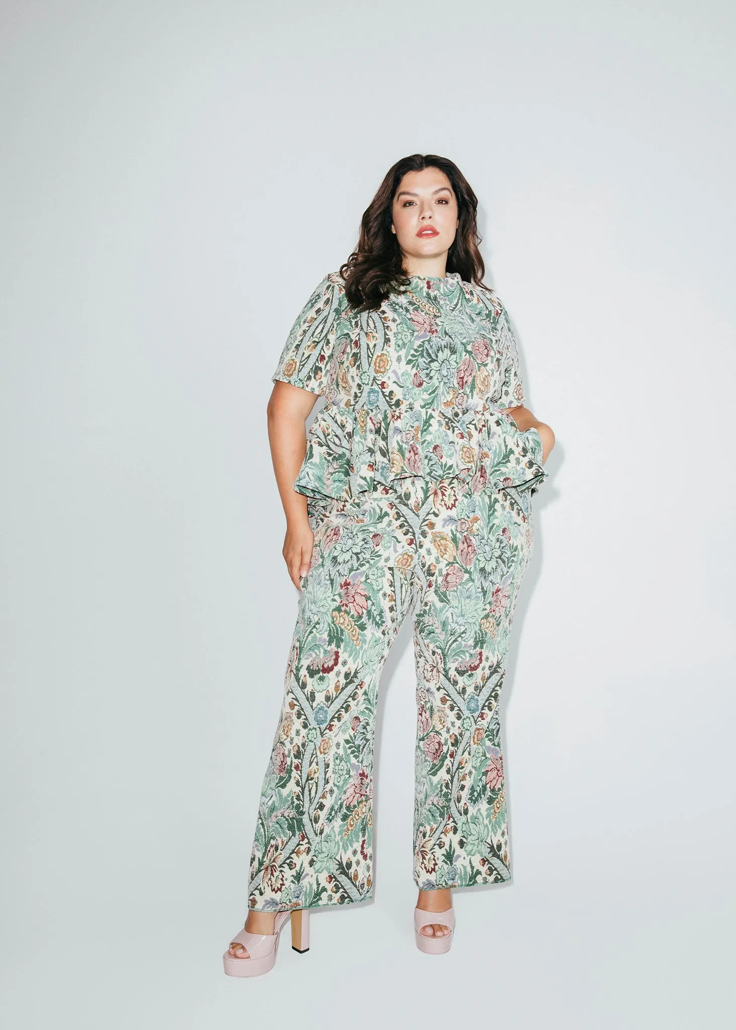 Jacquard Floral Short Sleeve Top sold by Hilary Macmillan product image thumbnail 4