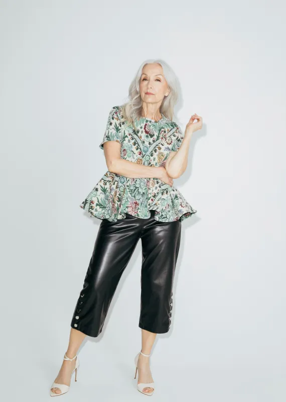 Jacquard Floral Short Sleeve Top made by Hilary Macmillan