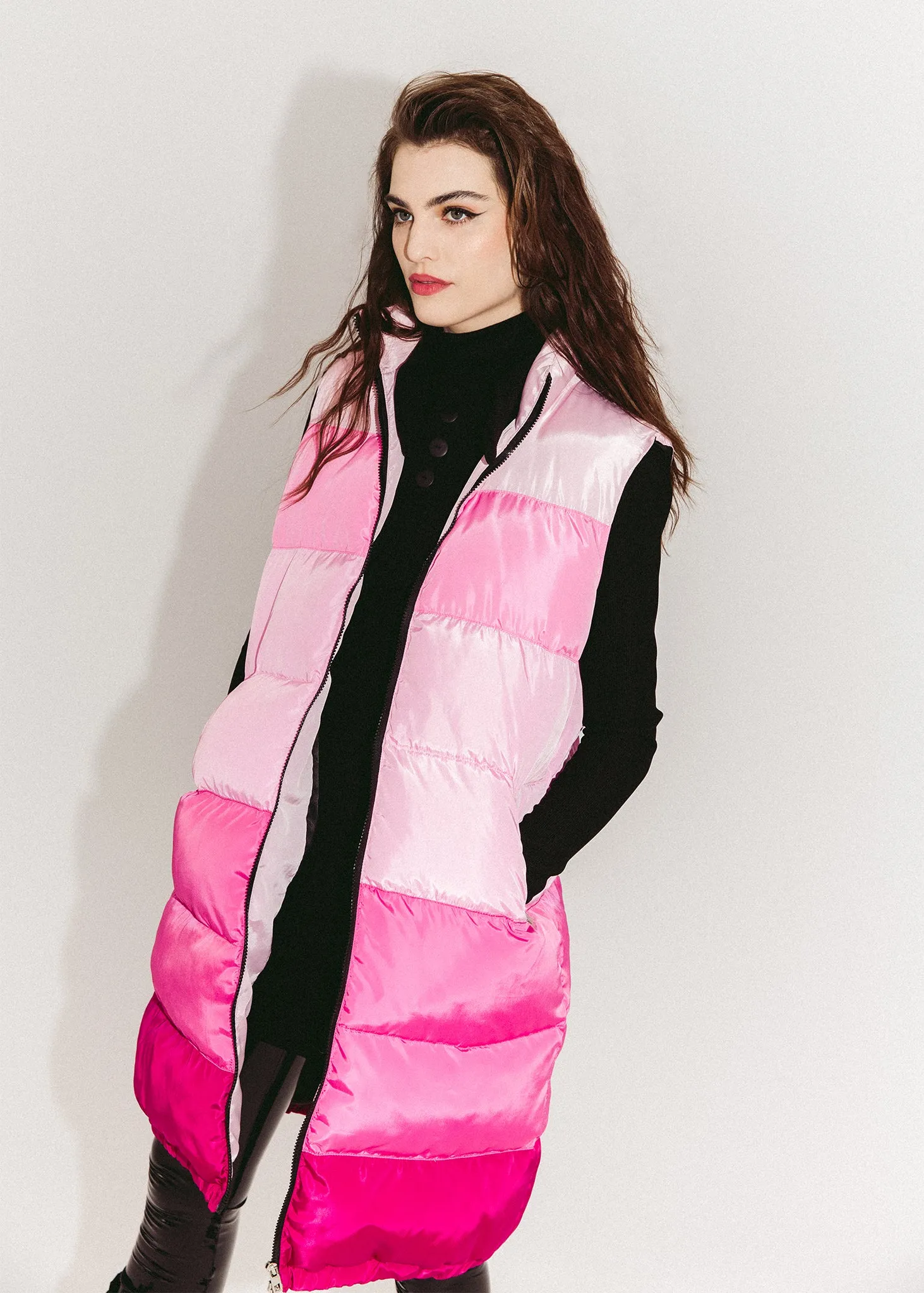 Colour Block Long Puffer Vest sold by Hilary Macmillan product image thumbnail 3