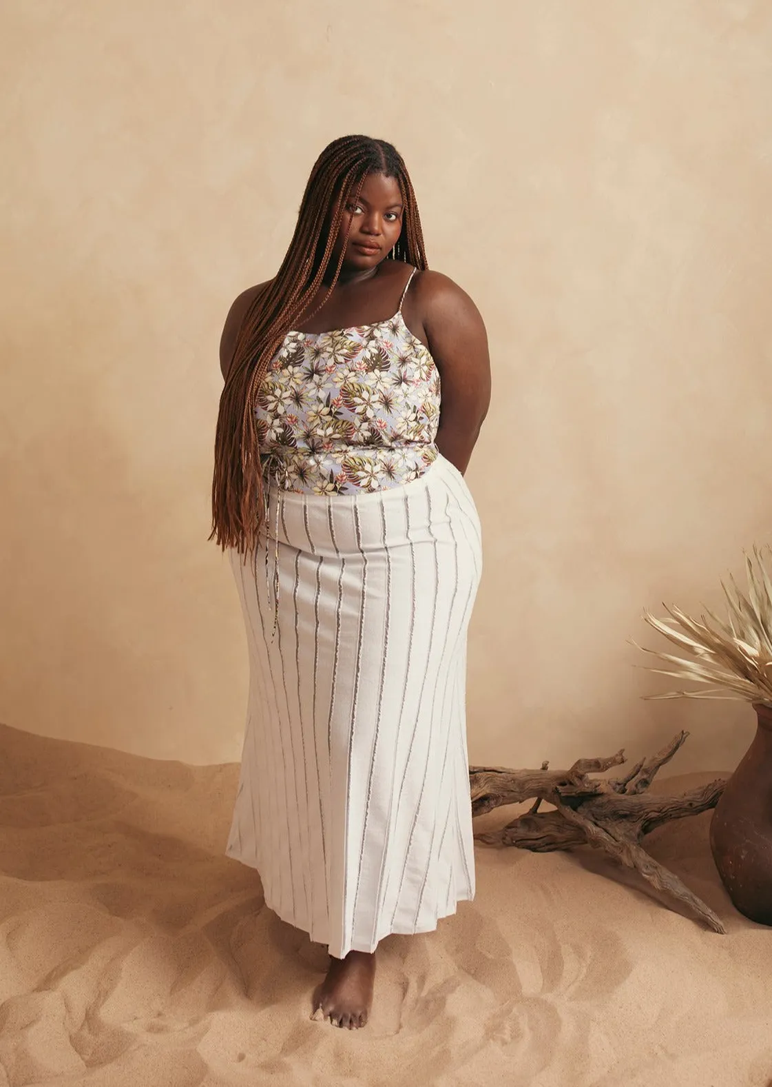 Striped Flounce Midi Skirt sold by Hilary Macmillan product image thumbnail 3