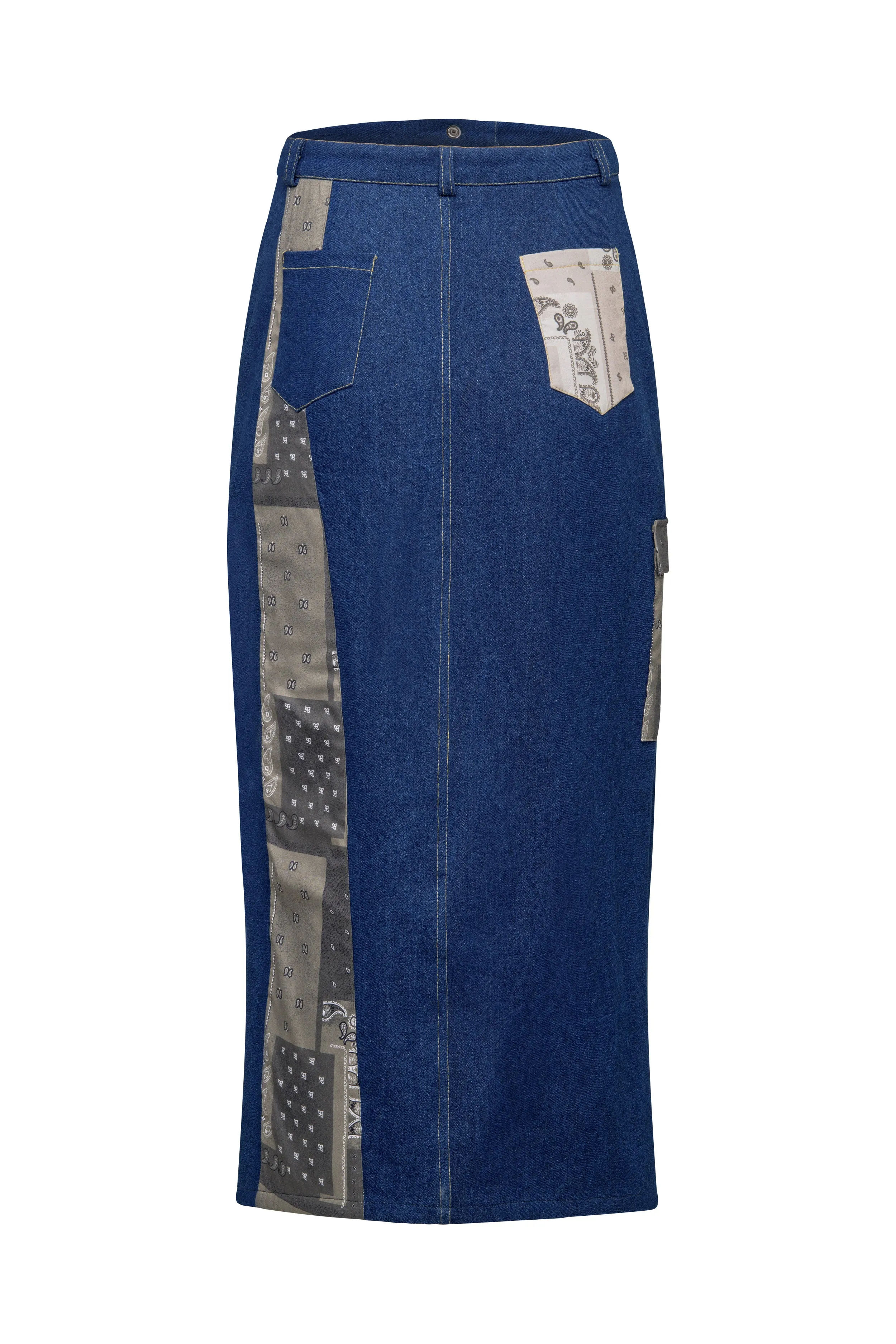 Patch Denim Midi Skirt sold by Hilary Macmillan product image thumbnail 4