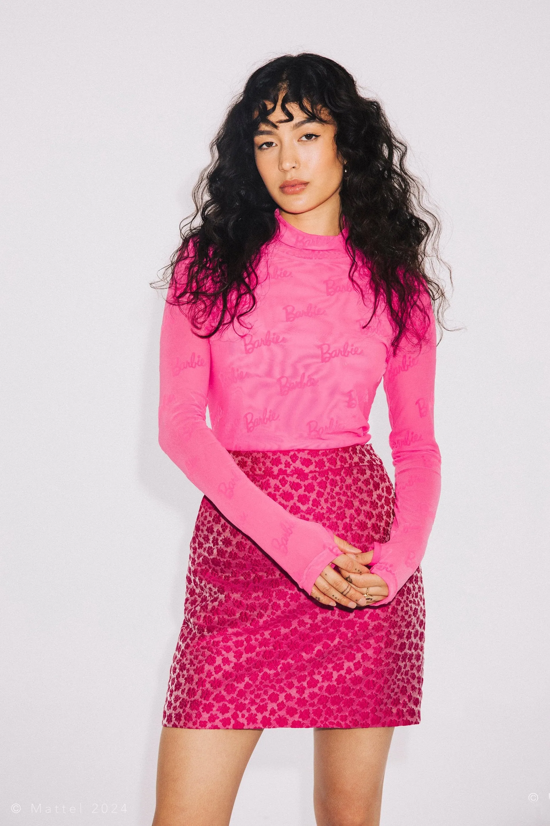 Barbie® Monogrammed Mesh Turtleneck sold by Hilary Macmillan