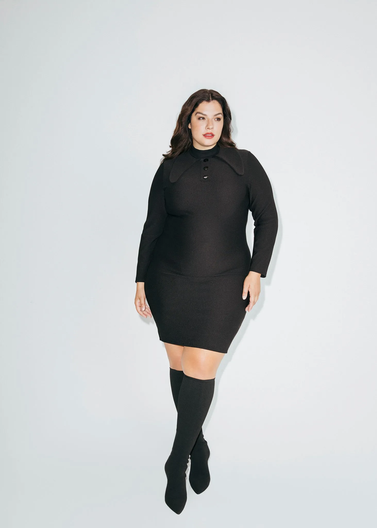 Ribbed Dress with Statement Collar sold by Hilary Macmillan product image thumbnail 2