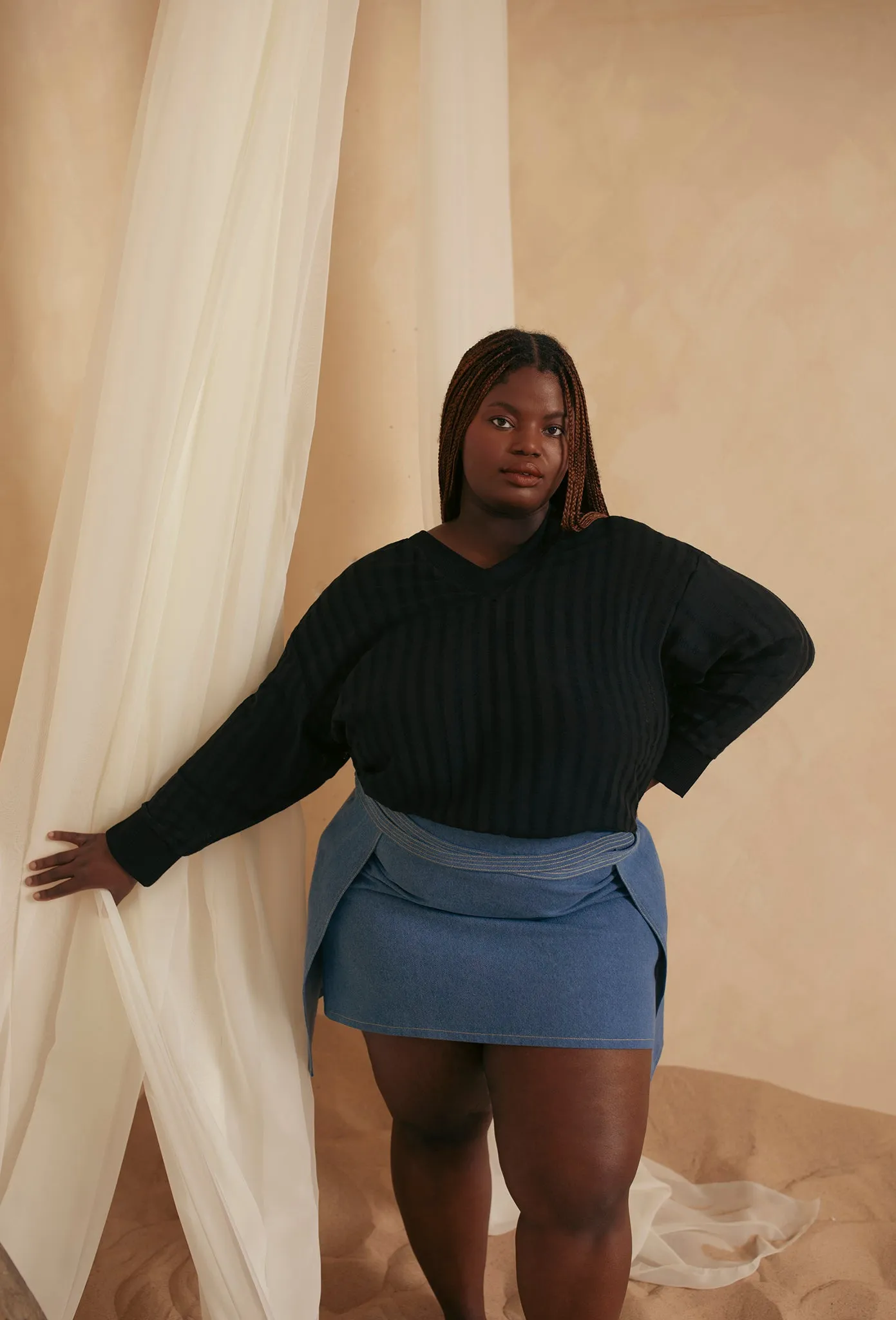 Criss Cross Denim Mini Skirt sold by Hilary Macmillan product image thumbnail 2