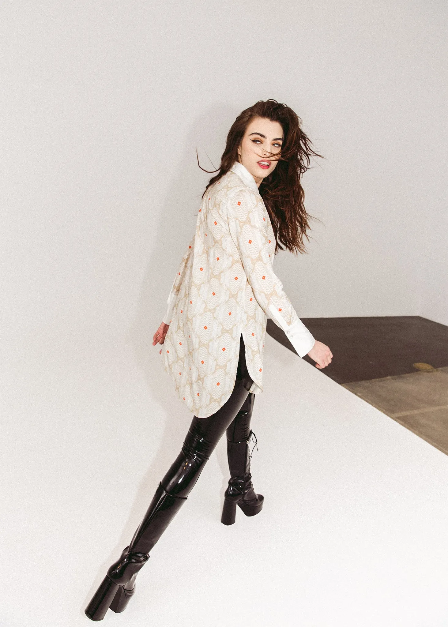 Geometric Print Long Blouse sold by Hilary Macmillan