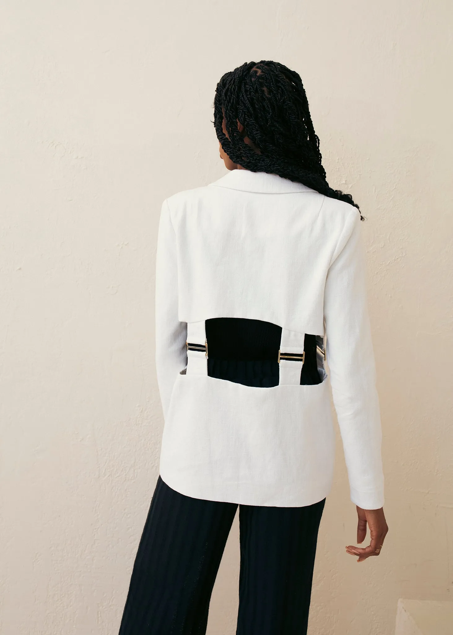 Linen Canvas Cut Out Blazer sold by Hilary Macmillan product image thumbnail 3