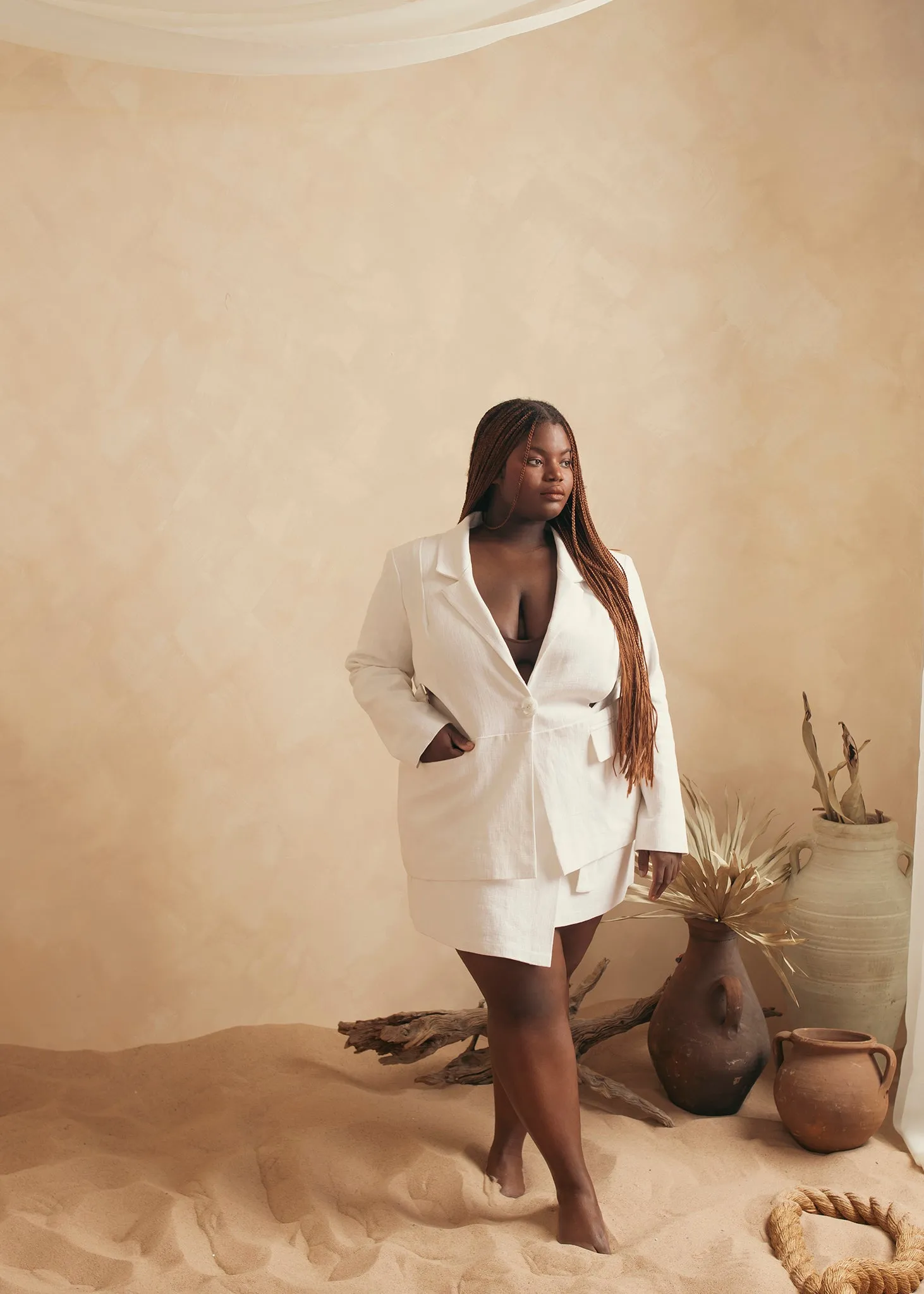 Linen Canvas Cut Out Blazer sold by Hilary Macmillan product image thumbnail 5