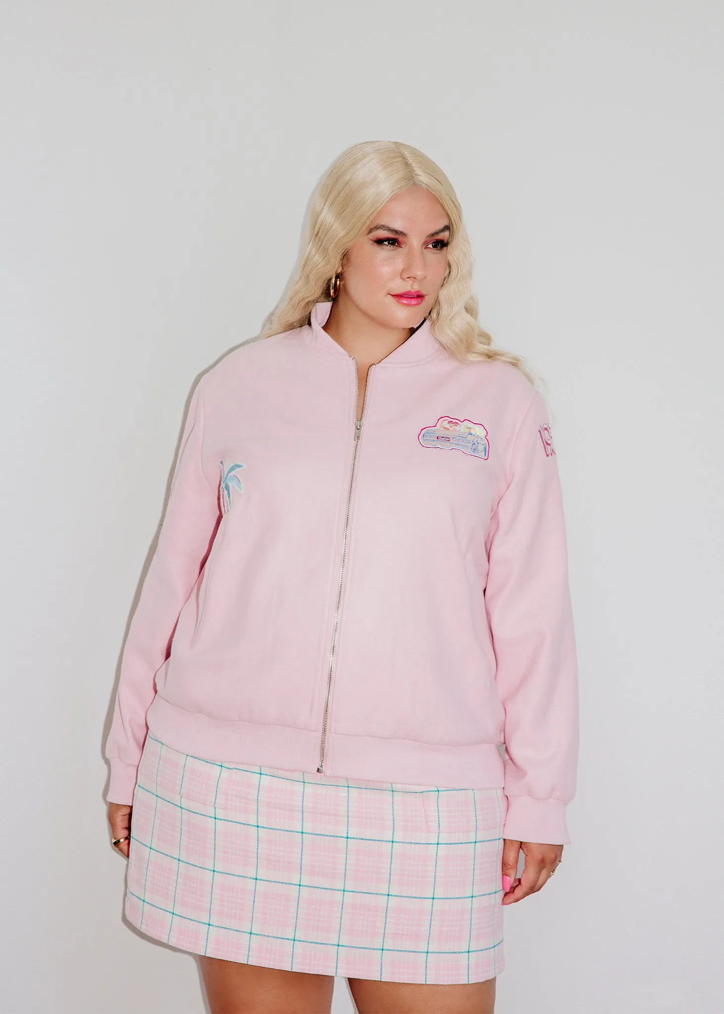 Pink Barbie Patch Varsity Jacket Sample sold by Hilary Macmillan product image thumbnail 2
