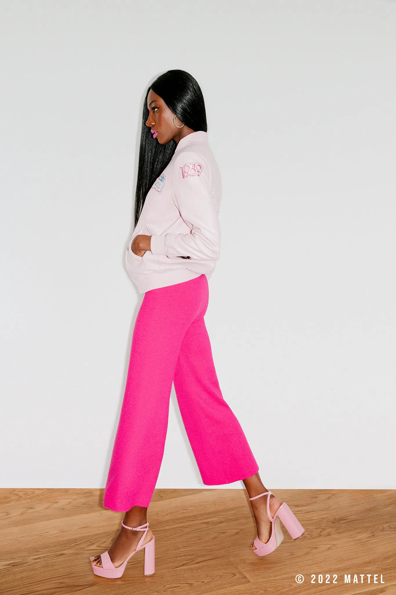 Pink Barbie Patch Varsity Jacket Sample sold by Hilary Macmillan product image thumbnail 4