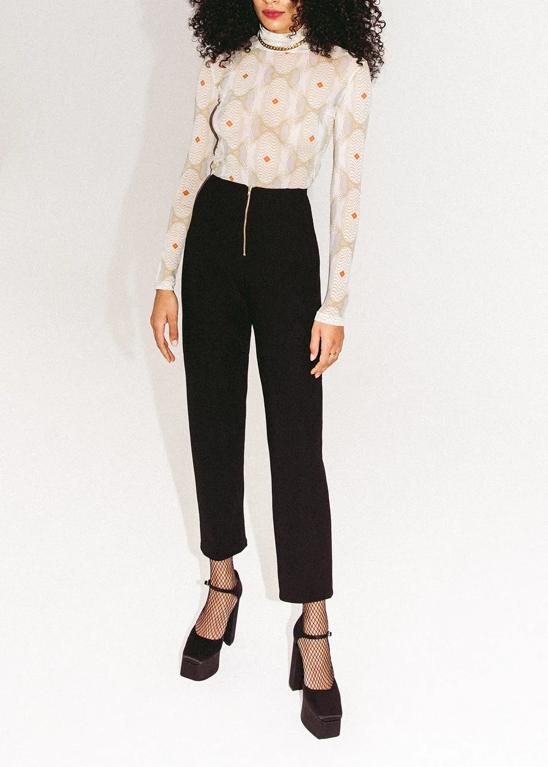 Printed Mesh Turtleneck sold by Hilary Macmillan product image thumbnail 3