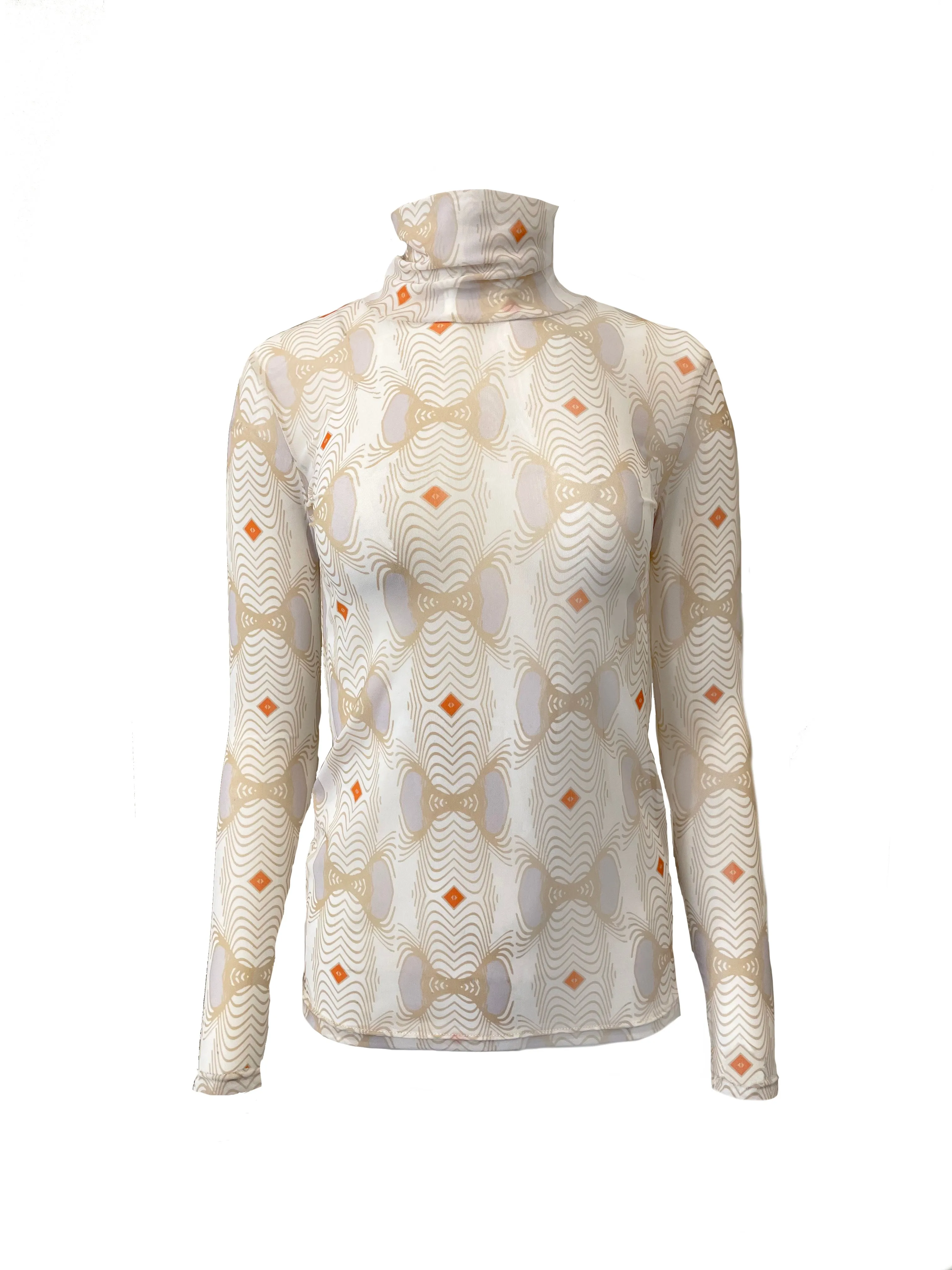 Printed Mesh Turtleneck sold by Hilary Macmillan product image thumbnail 4
