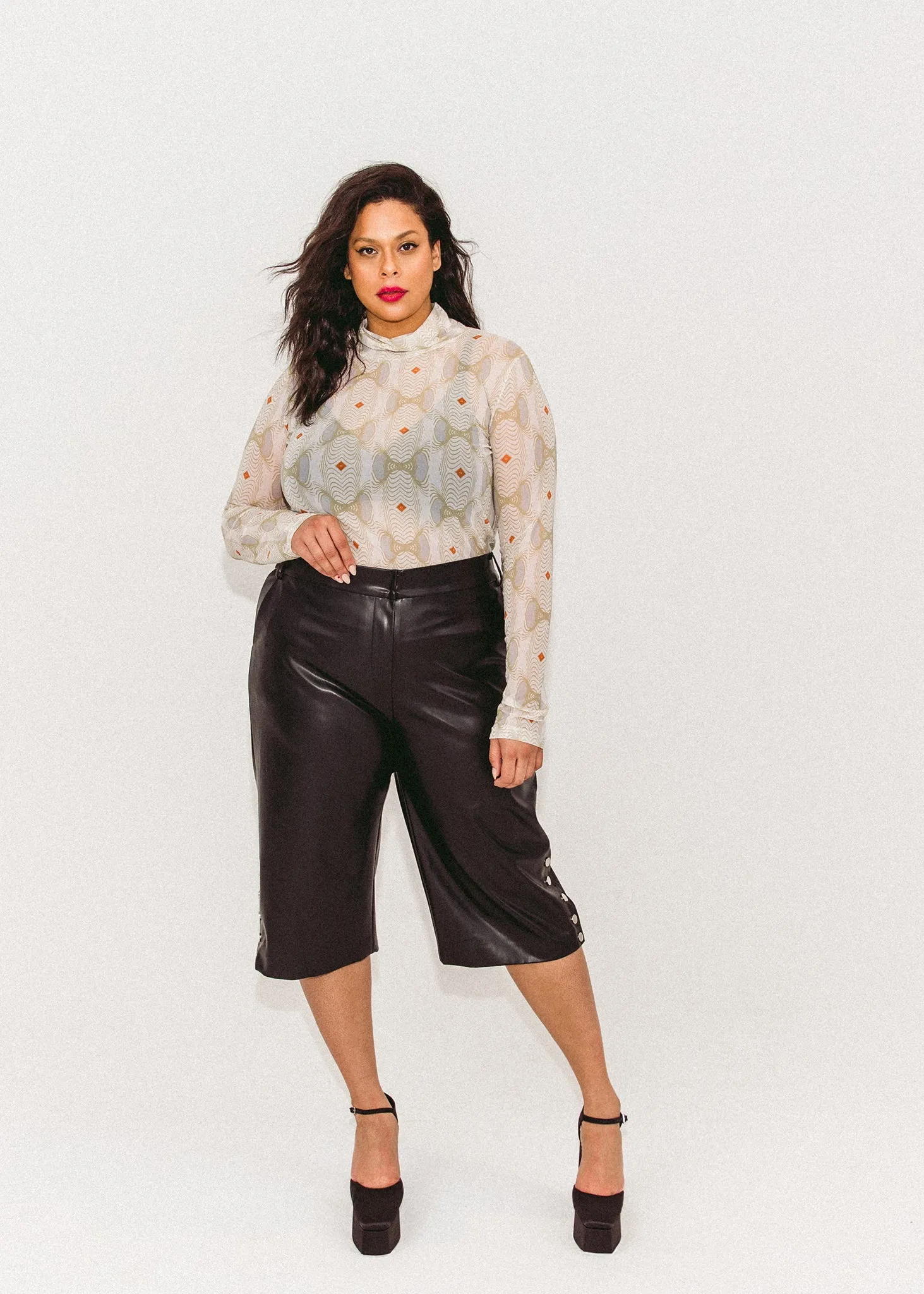 Printed Mesh Turtleneck sold by Hilary Macmillan