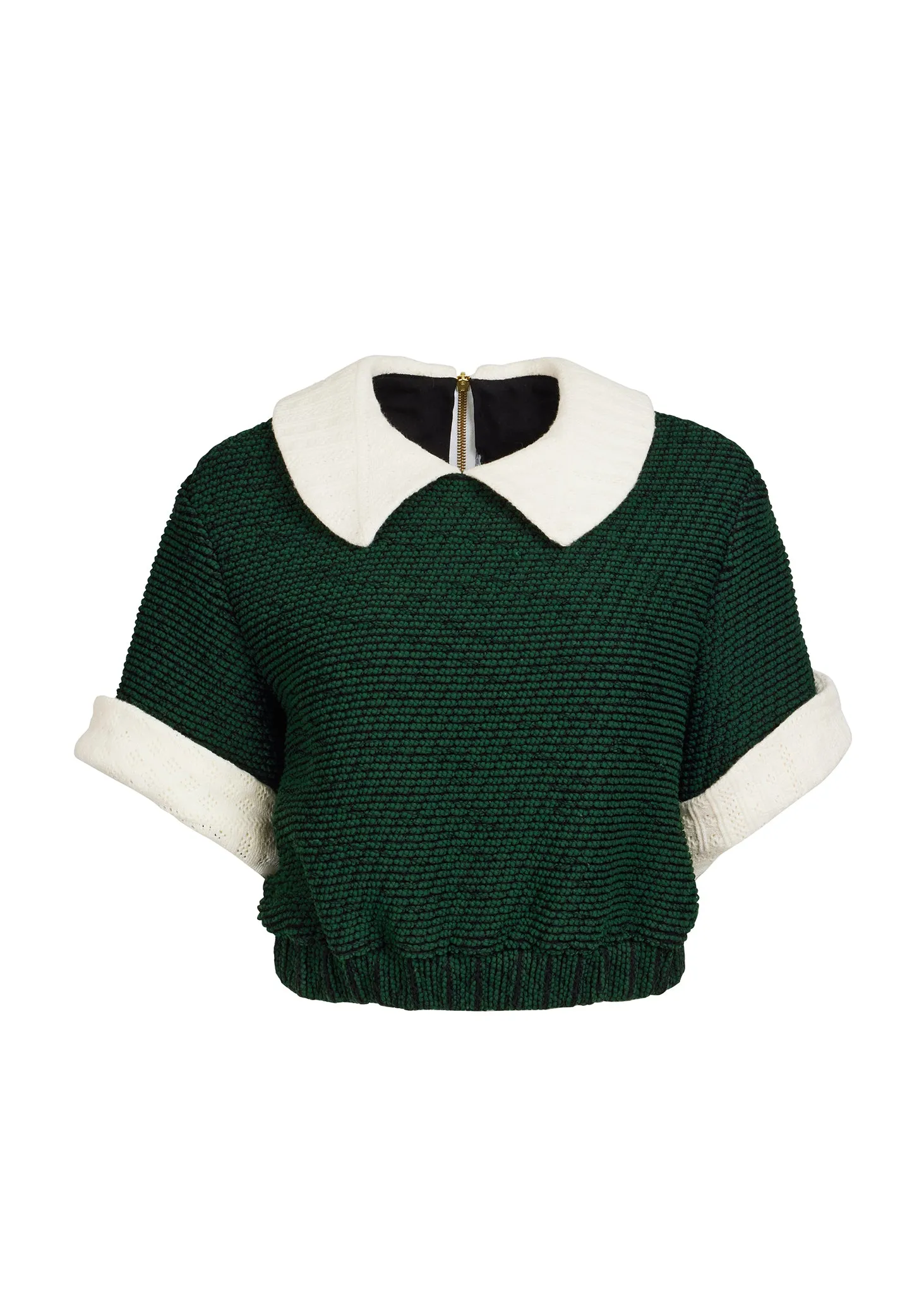 Cropped Knit Top With Contrast Collar sold by Hilary Macmillan product image thumbnail 3