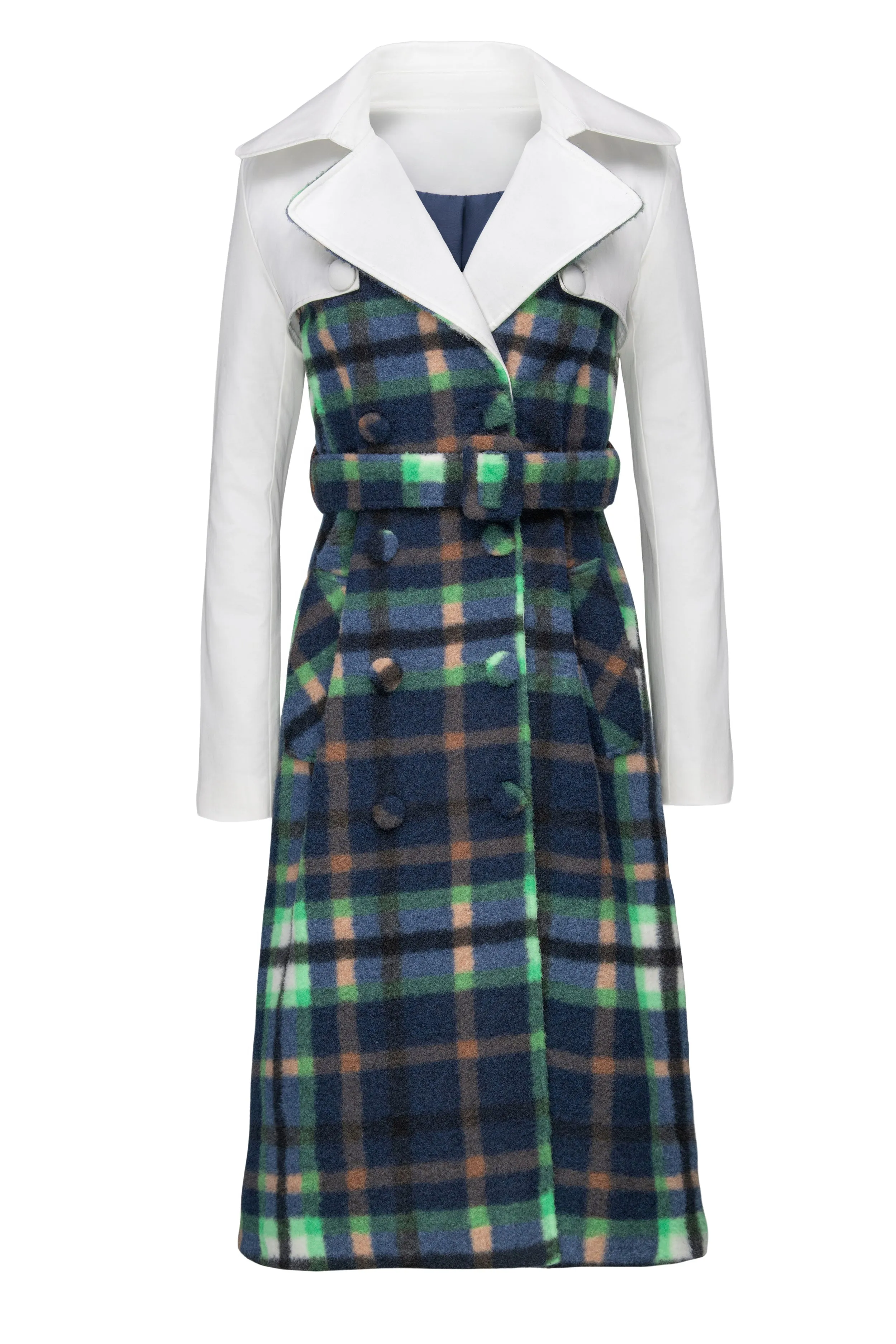 Plaid Two Tone Trench Coat sold by Hilary Macmillan product image thumbnail 4