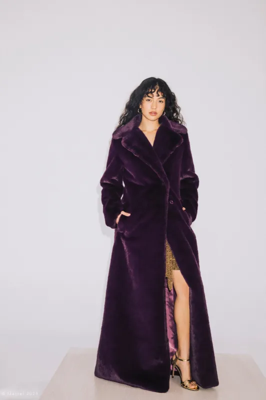 Barbie® Maxi Faux Fur Jacket made by Hilary Macmillan