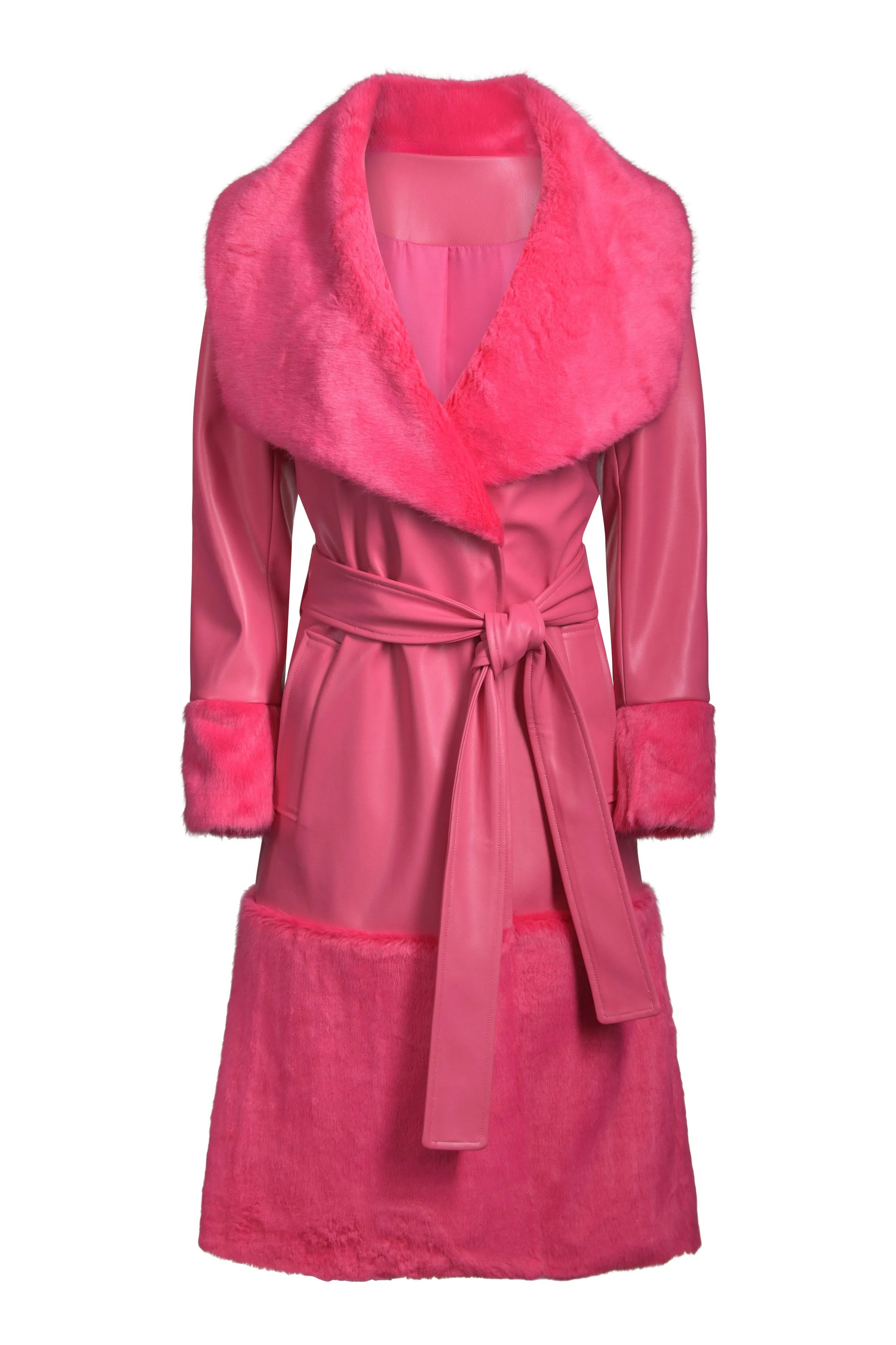 Barbie® Faux Leather and Faux Fur Wrap Coat sold by Hilary Macmillan product image thumbnail 2