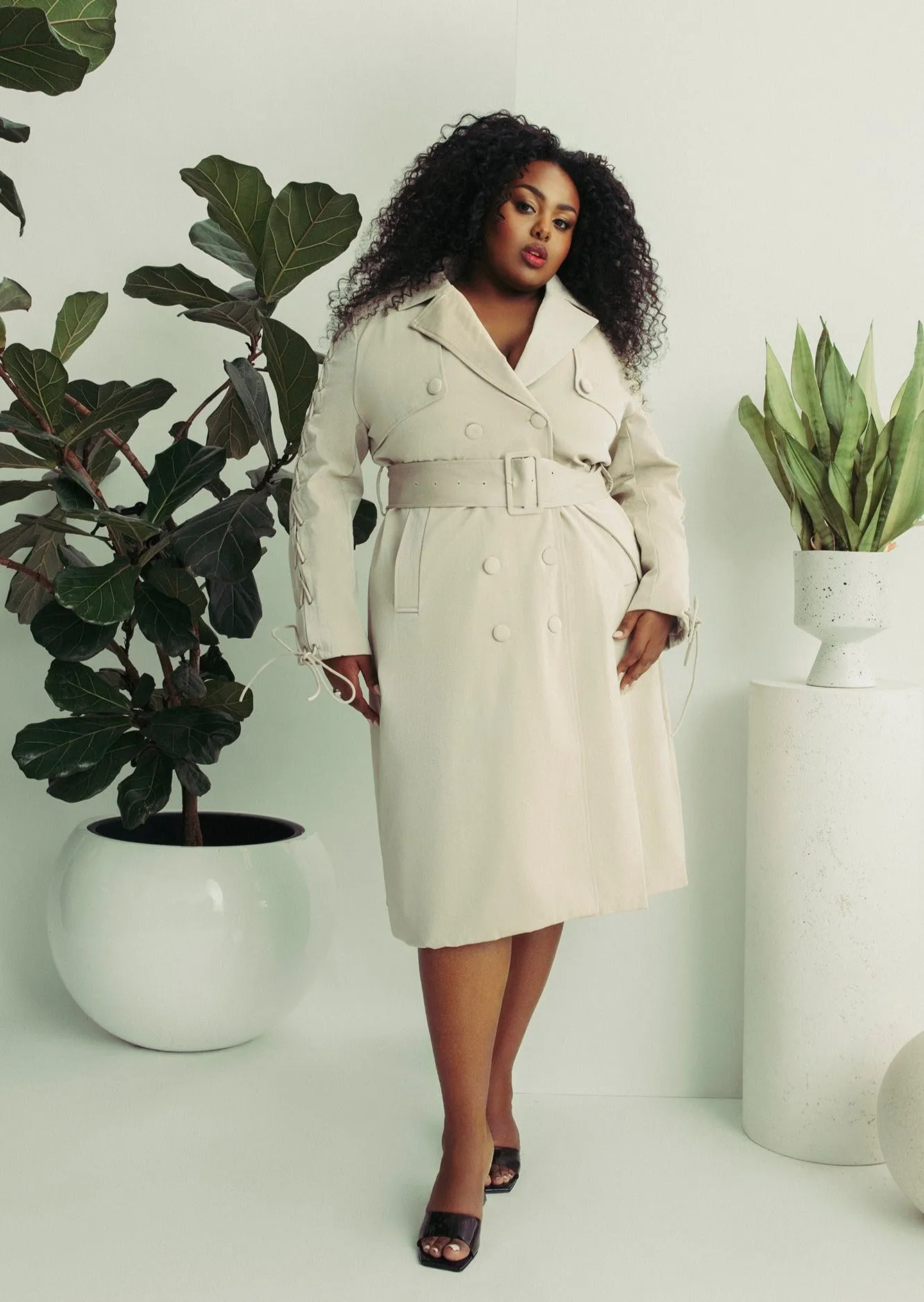 Lace-Up Back Trench Coat sold by Hilary Macmillan product image thumbnail 5