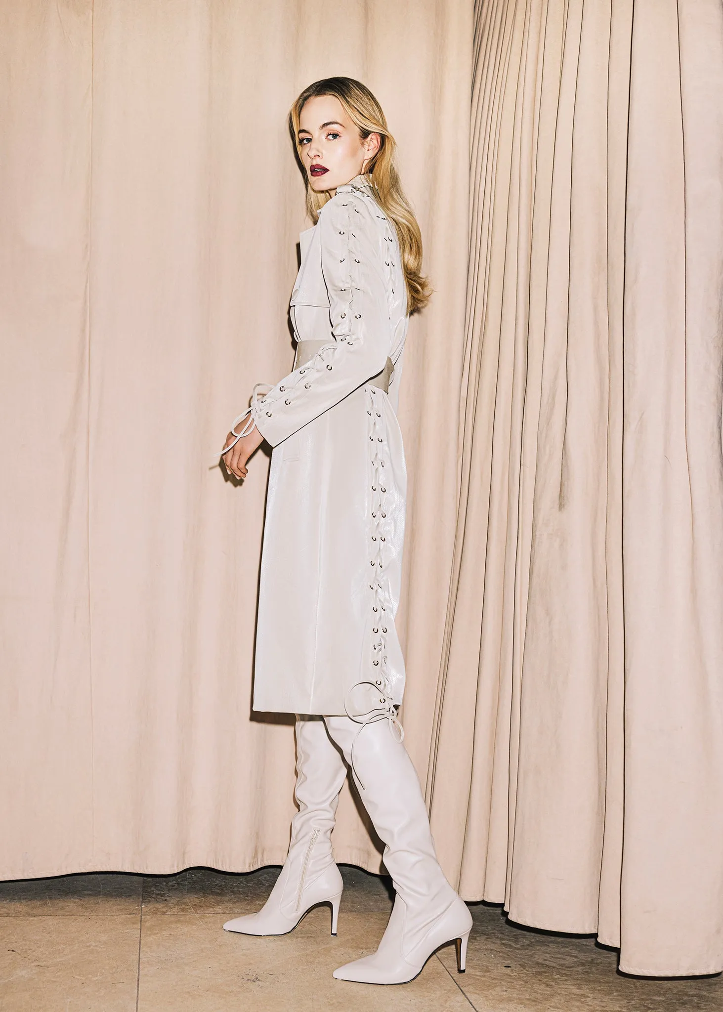 Lace-Up Back Trench Coat sold by Hilary Macmillan