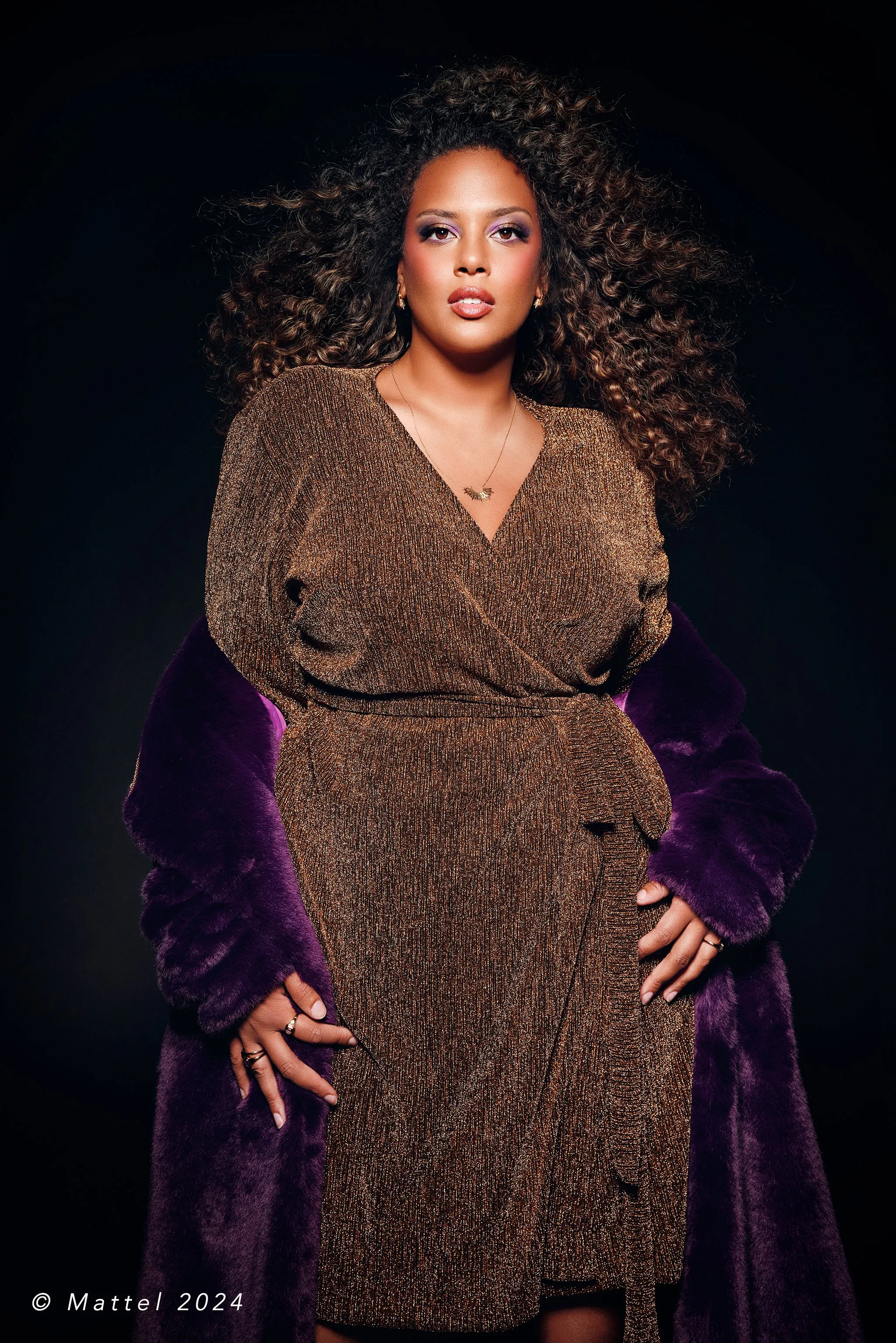 Barbie® Gold Shimmer Wrap Dress sold by Hilary Macmillan product image thumbnail 4