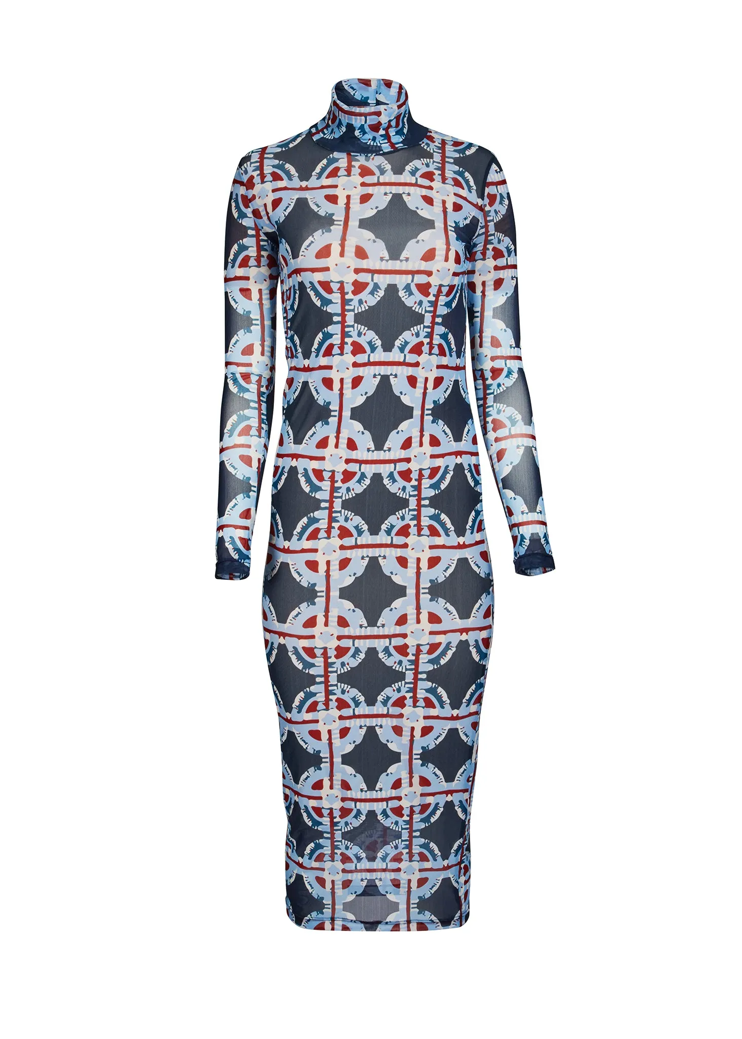 Printed Mesh Turtleneck Dress sold by Hilary Macmillan product image thumbnail 3